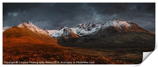 The Cuillin Range, Isle of Skye, Scotland Print by Creative Photography Wales