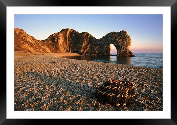 Durdle Door at dusk. Framed Mounted Print by Ian Duffield