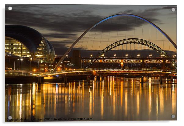 Dusk over the Tyne 2 Acrylic by Martin Williams