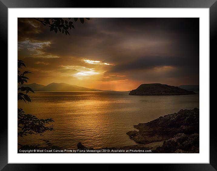 Sunset at Lismore Island Framed Mounted Print by Fiona Messenger