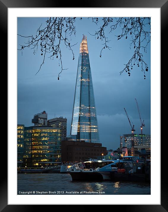 The Shard at Dusk Framed Mounted Print by Stephen Birch