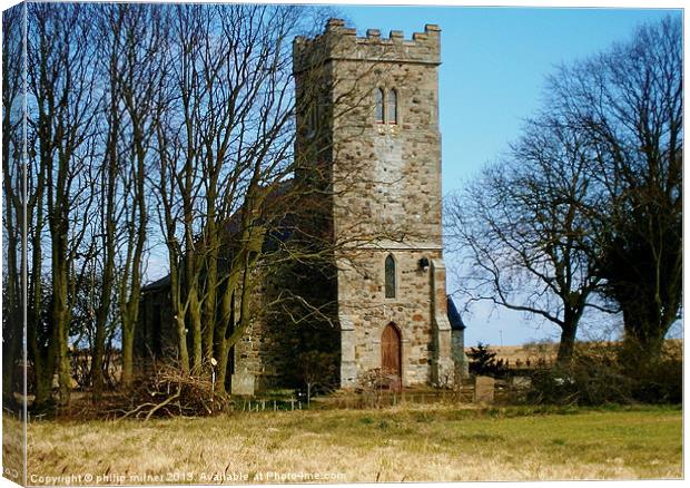 St. Clements Church Saltfleetby Canvas Print by philip milner
