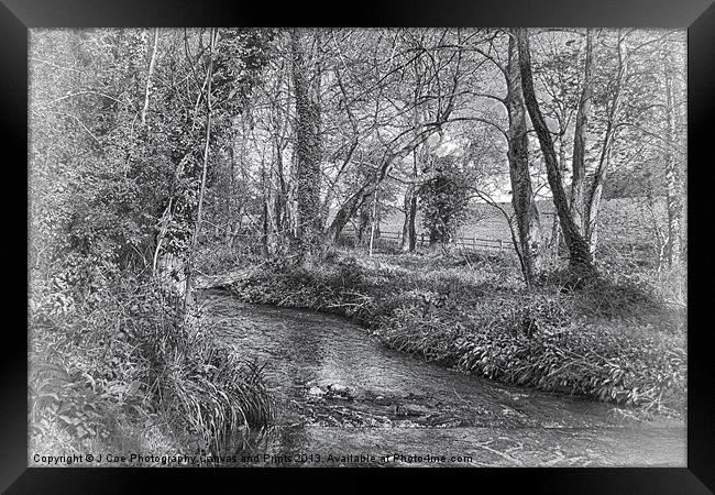 Down By The River BW Framed Print by Julie Coe
