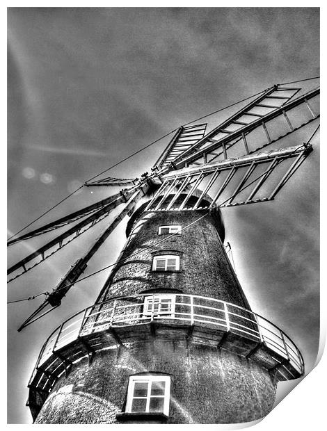Windmill of the Fens Print by carin severn