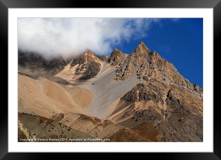 Craggy Mountain Top with Cloud Framed Mounted Print by Serena Bowles