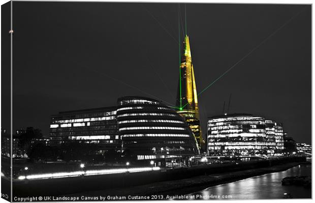 The Shard Lasers Canvas Print by Graham Custance