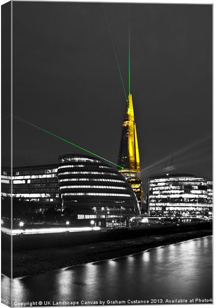The Shard Lasers Canvas Print by Graham Custance