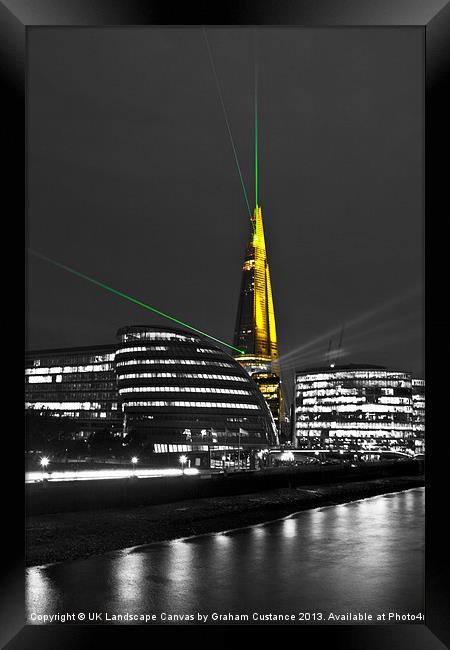 The Shard Lasers Framed Print by Graham Custance