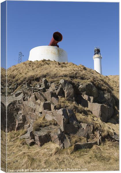 Girdleness Lighthouse And Foghorn Photo Canvas Print by Bill Buchan