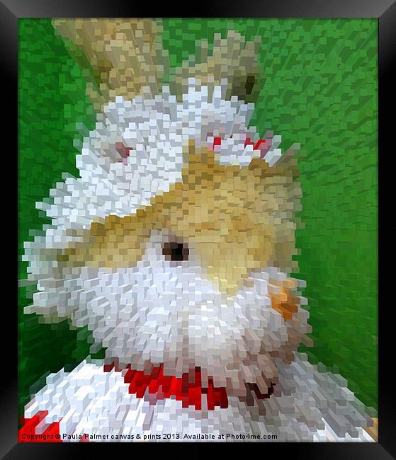Extrusion digital toy rabbit! Framed Print by Paula Palmer canvas