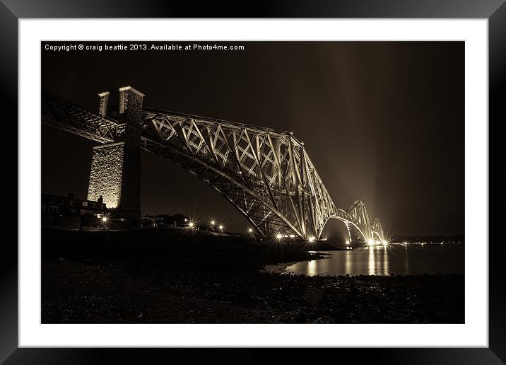 The Bridge That Everyone Knows B&W Framed Mounted Print by craig beattie