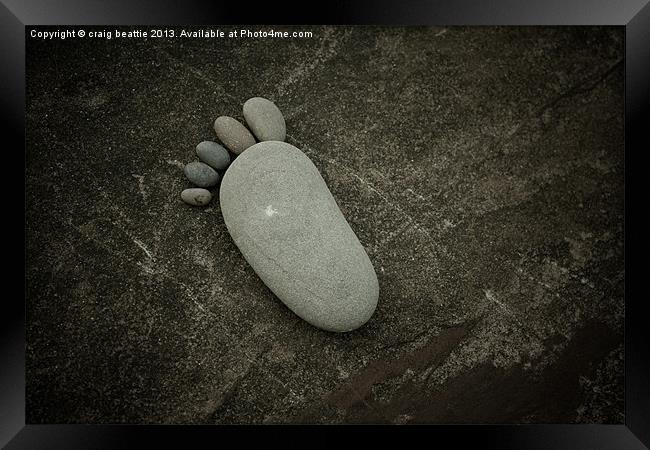 Pebble Footprint Framed Print by craig beattie