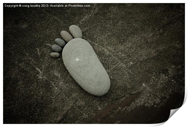 Pebble Footprint Print by craig beattie