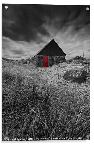 The Red Barn Door, Isle of Skye, Scotland Acrylic by Creative Photography Wales