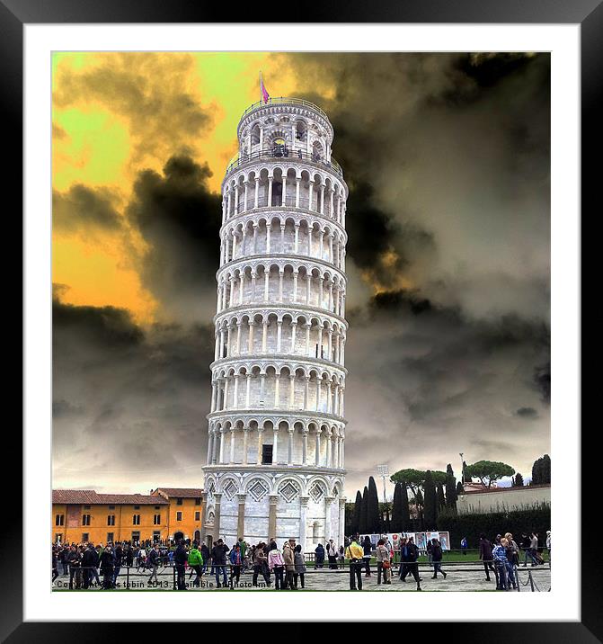 Leaning Tower Framed Mounted Print by les tobin