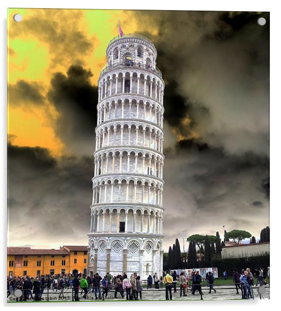 Leaning Tower Acrylic by les tobin