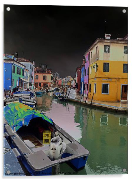 Burano Canal Acrylic by les tobin