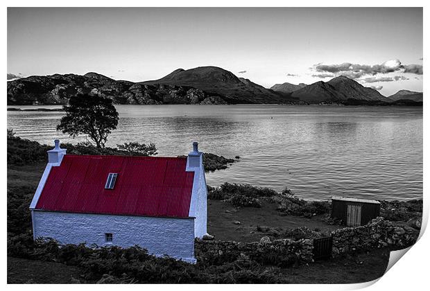 Red Roofed House Scotland Print by Derek Beattie