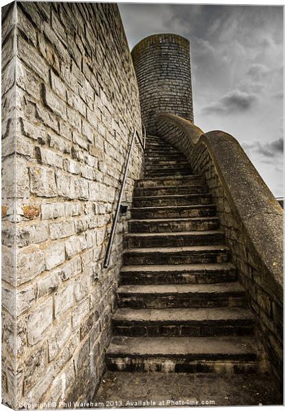 The Tower and Steps Canvas Print by Phil Wareham
