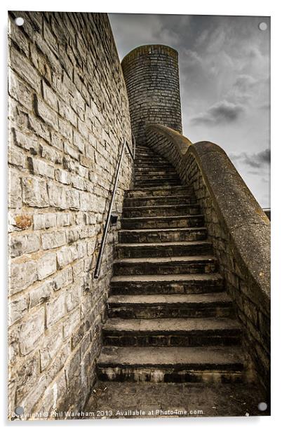 The Tower and Steps Acrylic by Phil Wareham