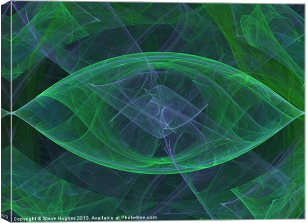Green elliptical fractal Canvas Print by Steve Hughes