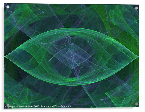 Green elliptical fractal Acrylic by Steve Hughes