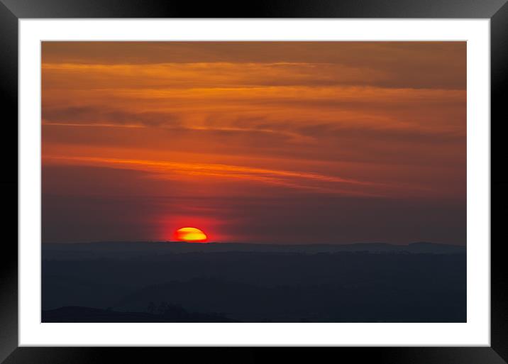 Devon Sunset Framed Mounted Print by Pete Hemington