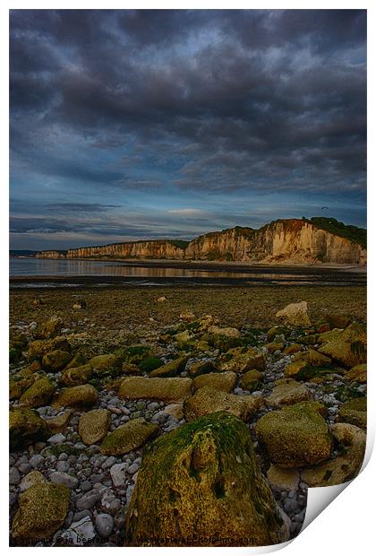 cliffs at yport Print by Jo Beerens