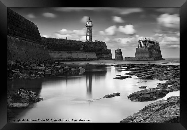 Reflections in Whitby Framed Print by Matthew Train