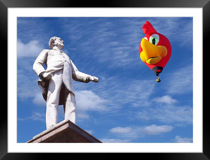 Statue and Woody Balloon Framed Mounted Print by Peter Cope