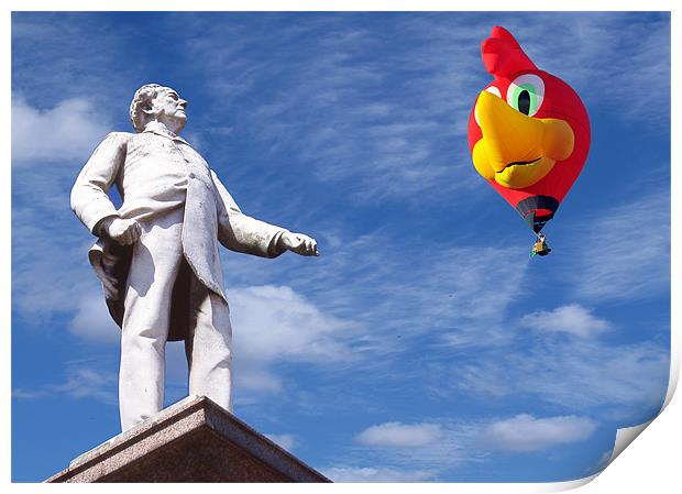 Statue and Woody Balloon Print by Peter Cope