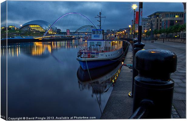 Newcastle Quayside at Night Canvas Print by David Pringle