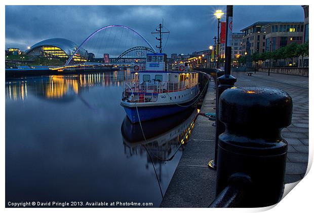 Newcastle Quayside at Night Print by David Pringle