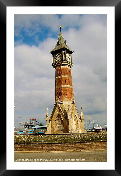 Skegness Clock Tower Framed Mounted Print by philip milner