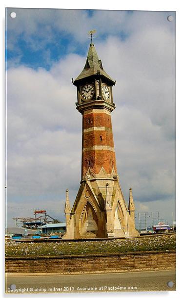 Skegness Clock Tower Acrylic by philip milner