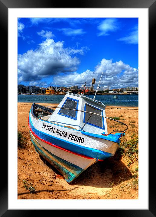 Portugees fishing boat Framed Mounted Print by Dave Wilkinson North Devon Ph