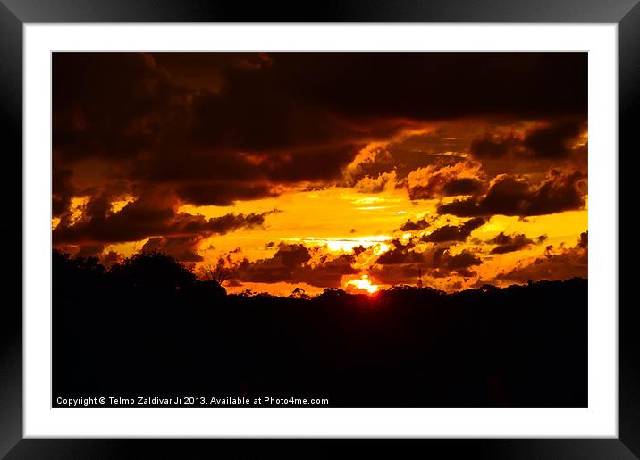 Sunset Framed Mounted Print by Telmo Zaldivar Jr