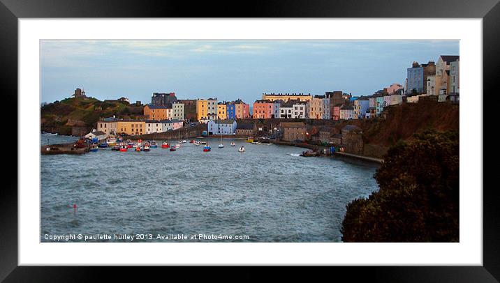 Tenby Harbour. Spring Tide. Framed Mounted Print by paulette hurley