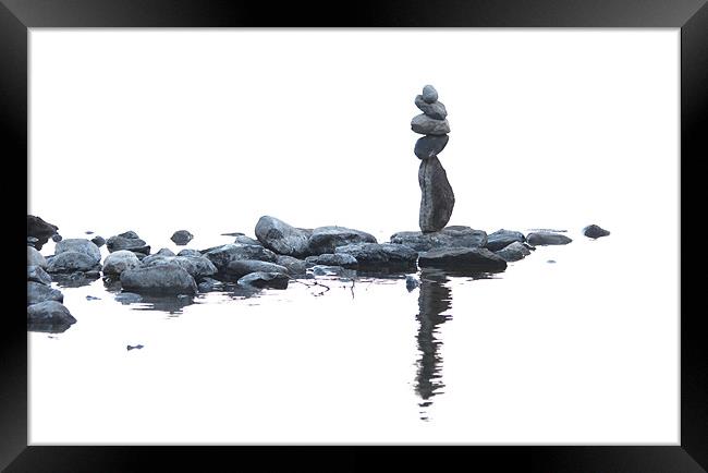 stone balance Framed Print by Gavin Wilson
