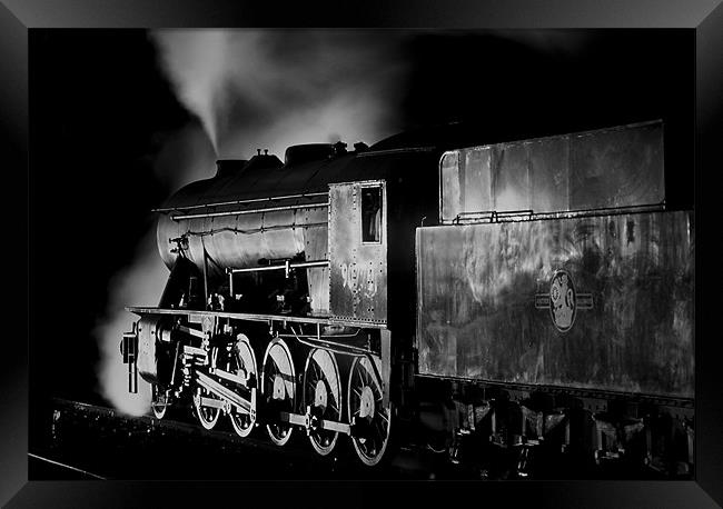 Steam freight loco waiting by night Framed Print by Ian Duffield