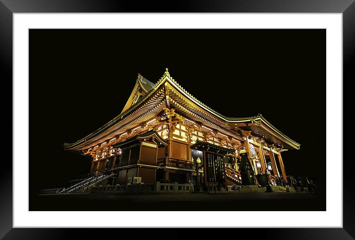 Japanese Temple in Asakusa, Tokyo Framed Mounted Print by Martin Irwin