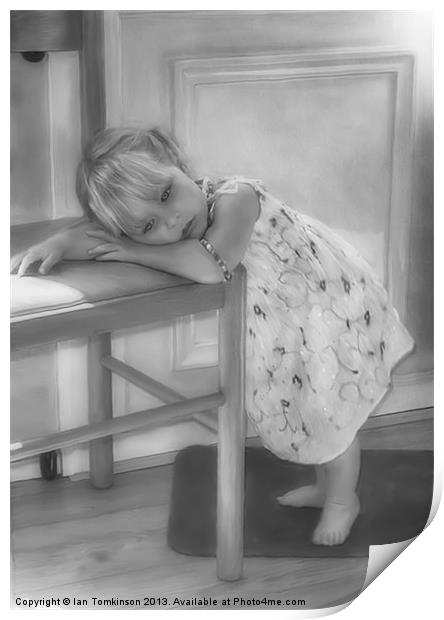 Tired Girl 2 Print by Ian Tomkinson