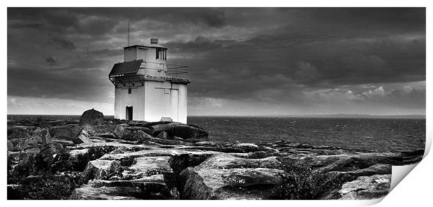 County Clare Lighthouse Print by TIM HUGHES