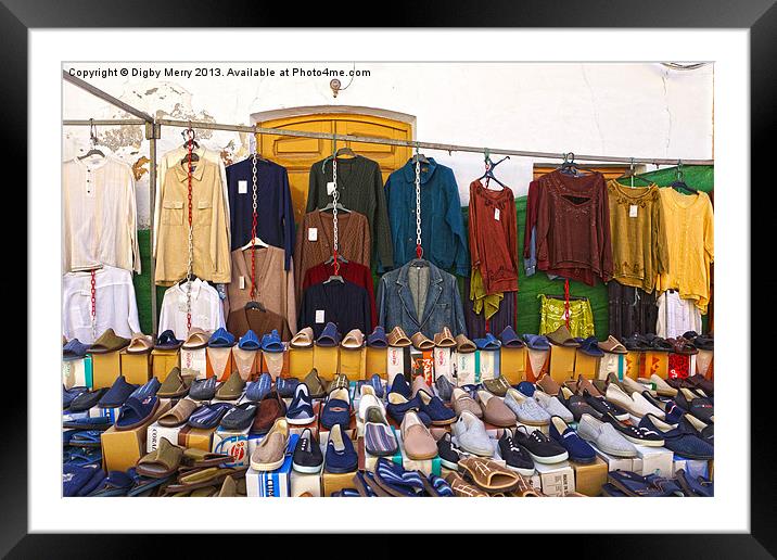 Shoes and shirts Framed Mounted Print by Digby Merry