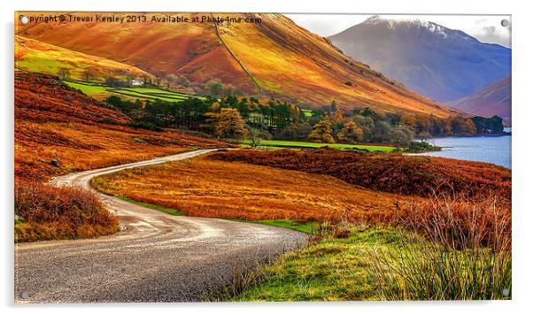 The Road to Wasdale Lake District Acrylic by Trevor Kersley RIP