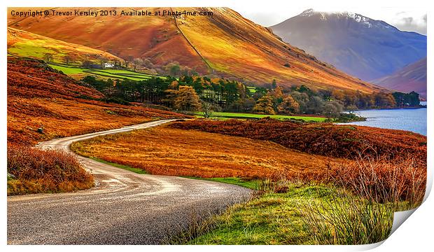 The Road to Wasdale Lake District Print by Trevor Kersley RIP