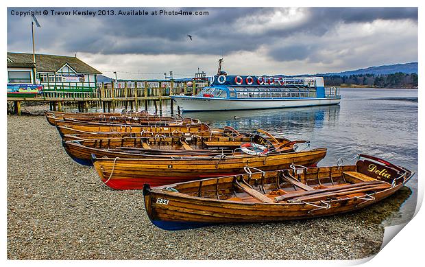 Lake Windermere Boats Print by Trevor Kersley RIP