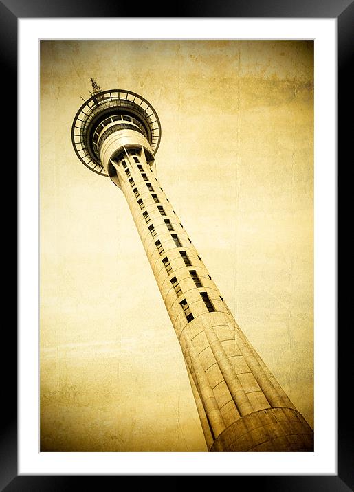 Auckland Sky Tower Framed Mounted Print by Mark Llewellyn
