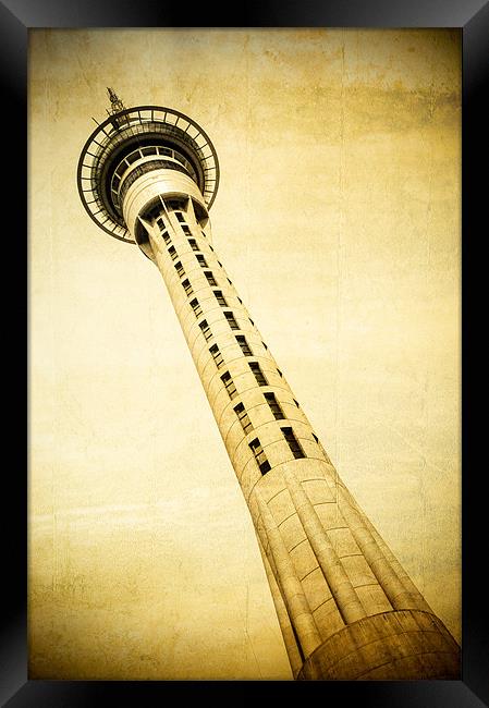 Auckland Sky Tower Framed Print by Mark Llewellyn
