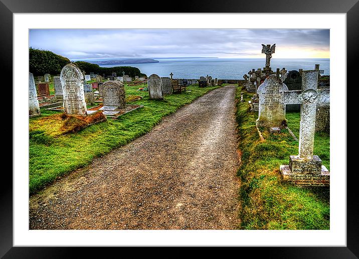 Mortehoe Cemetery Framed Mounted Print by Dave Wilkinson North Devon Ph